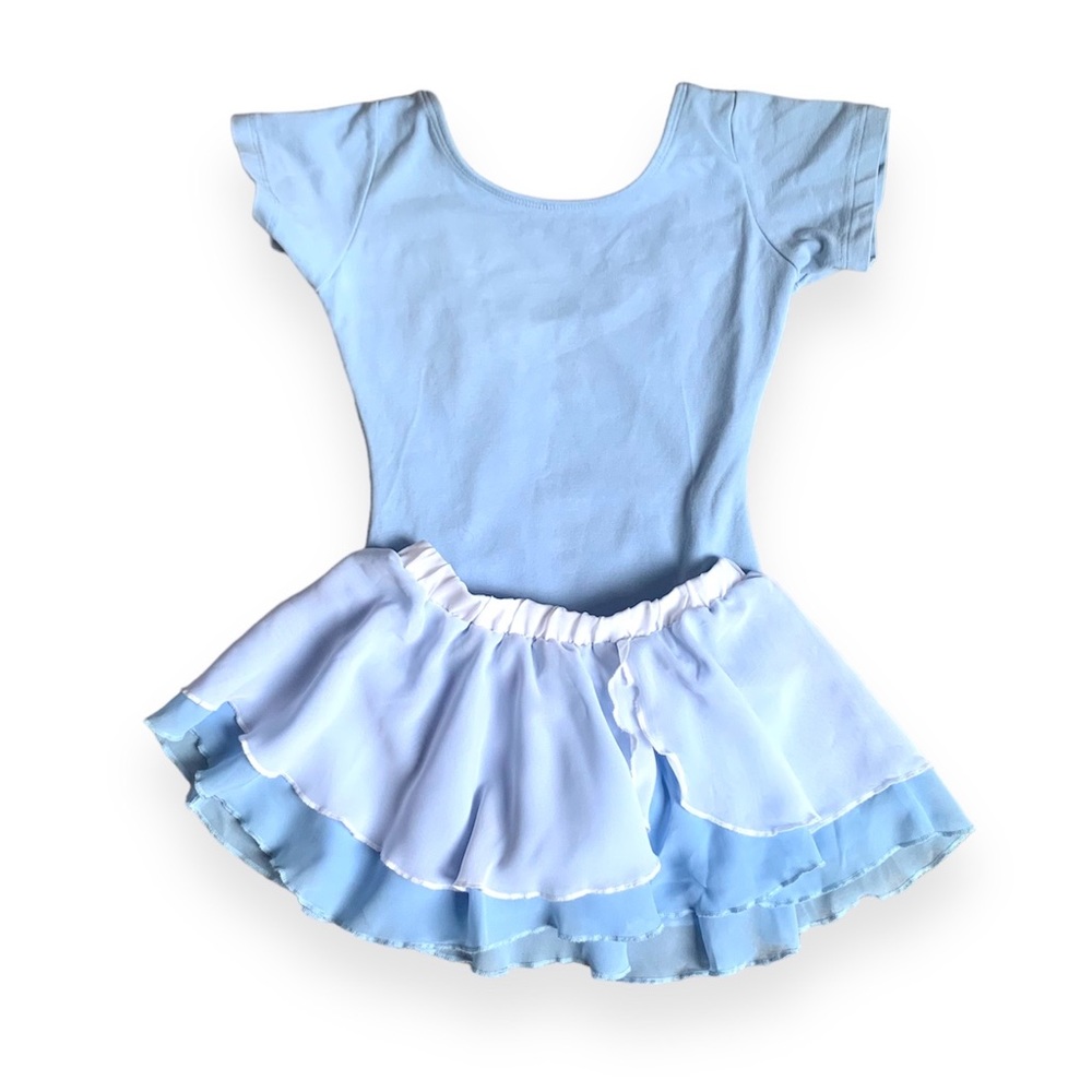 🩰 Blue Leotard and Ruffled Ballet Skirt